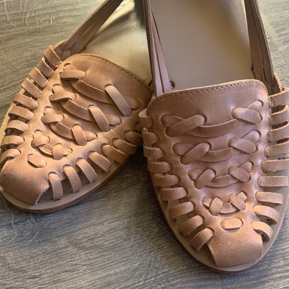 Nisolo Woven Leather Huarache Flats in Tan - Picture 2 of 9